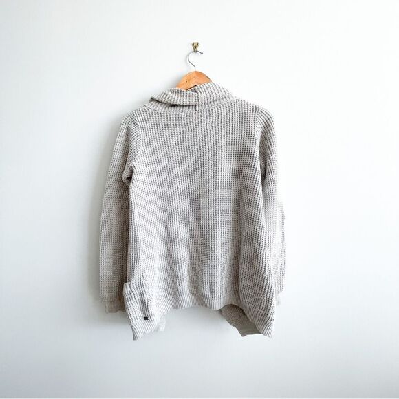 Monk & Lou 100% Cotton Cardigan Light Gray Open Style Sweater Women's XS Pockets - Picture 2 of 10